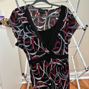 Lane Bryant Black and Red Swirl top